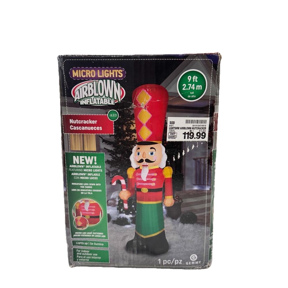 Christmas Gemmy 9 ft Giant Sized LED Nutcracker Inflatable